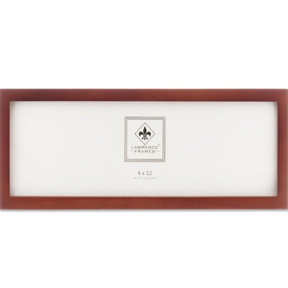 Lawrence Frames Standard Wood Picture Frame 4x12 Walnut 755642 Glass Front Brown - Picture 1 of 4